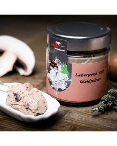 Leberpaté mit Waldpilzen vom Mangalitzaschwein
